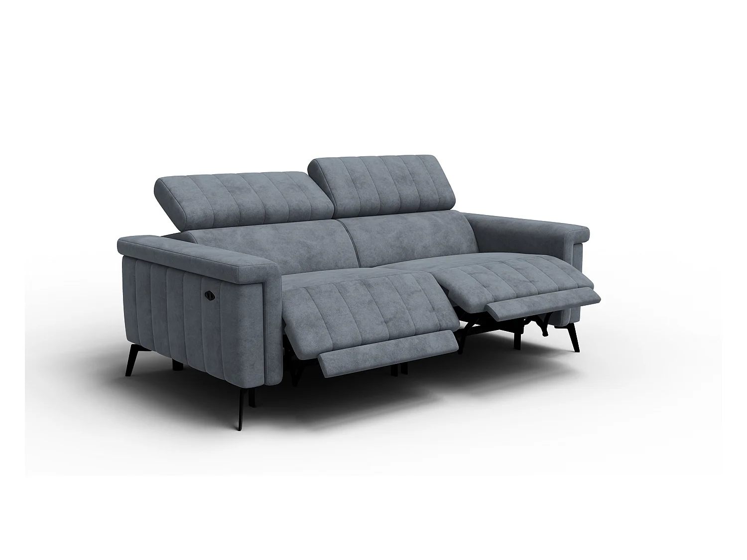 Canapé relax 3 places NORDEL, tissu gris foncé