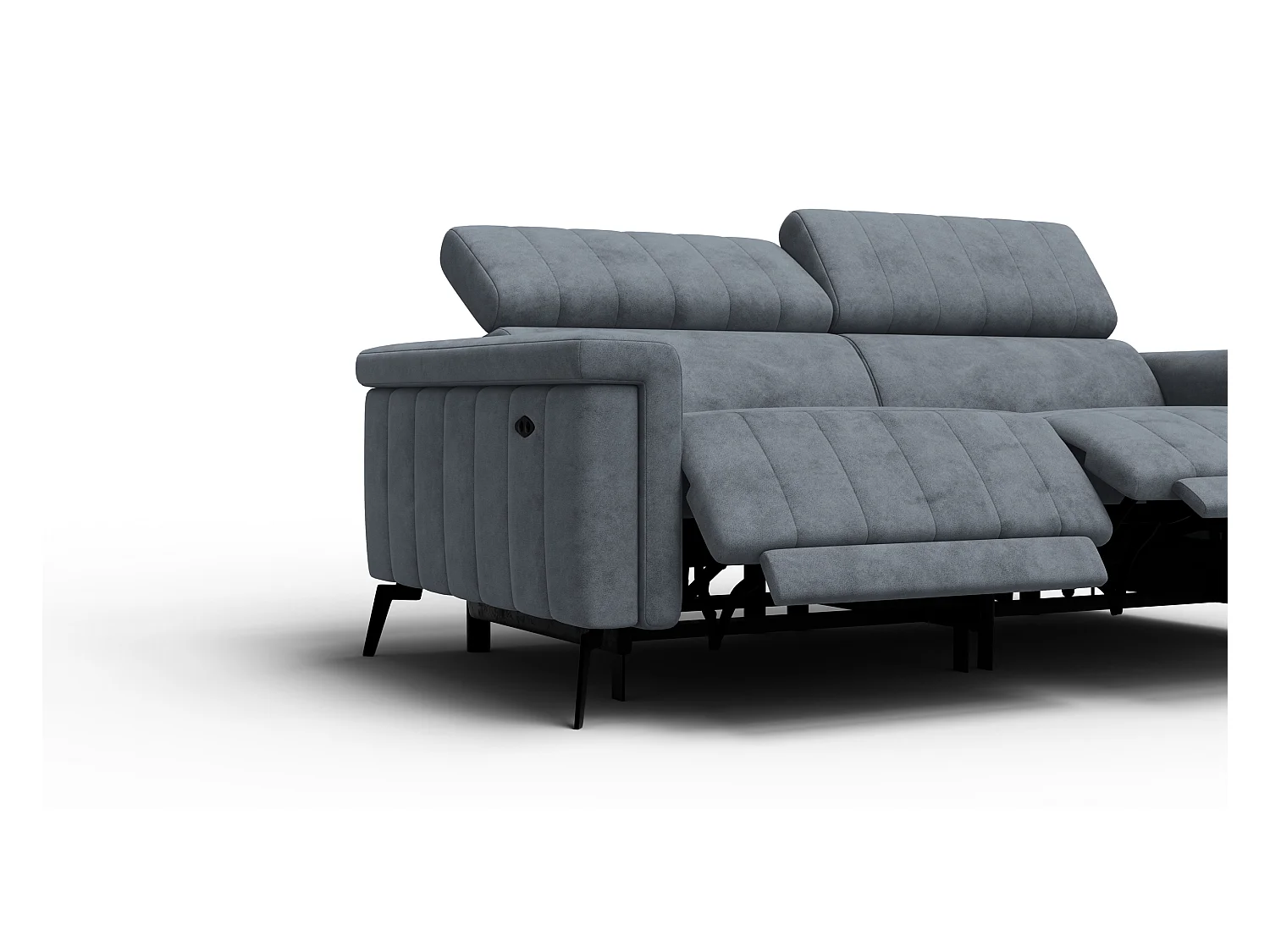 Canapé relax 3 places NORDEL, tissu gris foncé