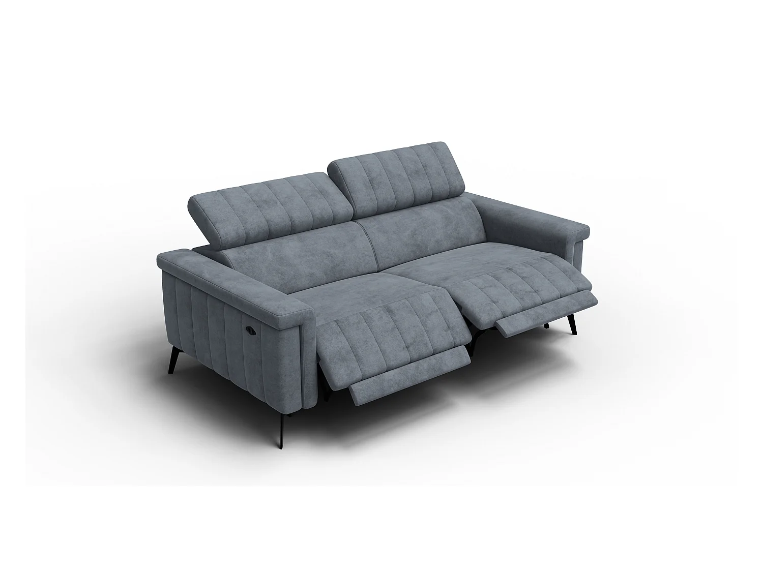 Canapé relax 3 places NORDEL, tissu gris foncé