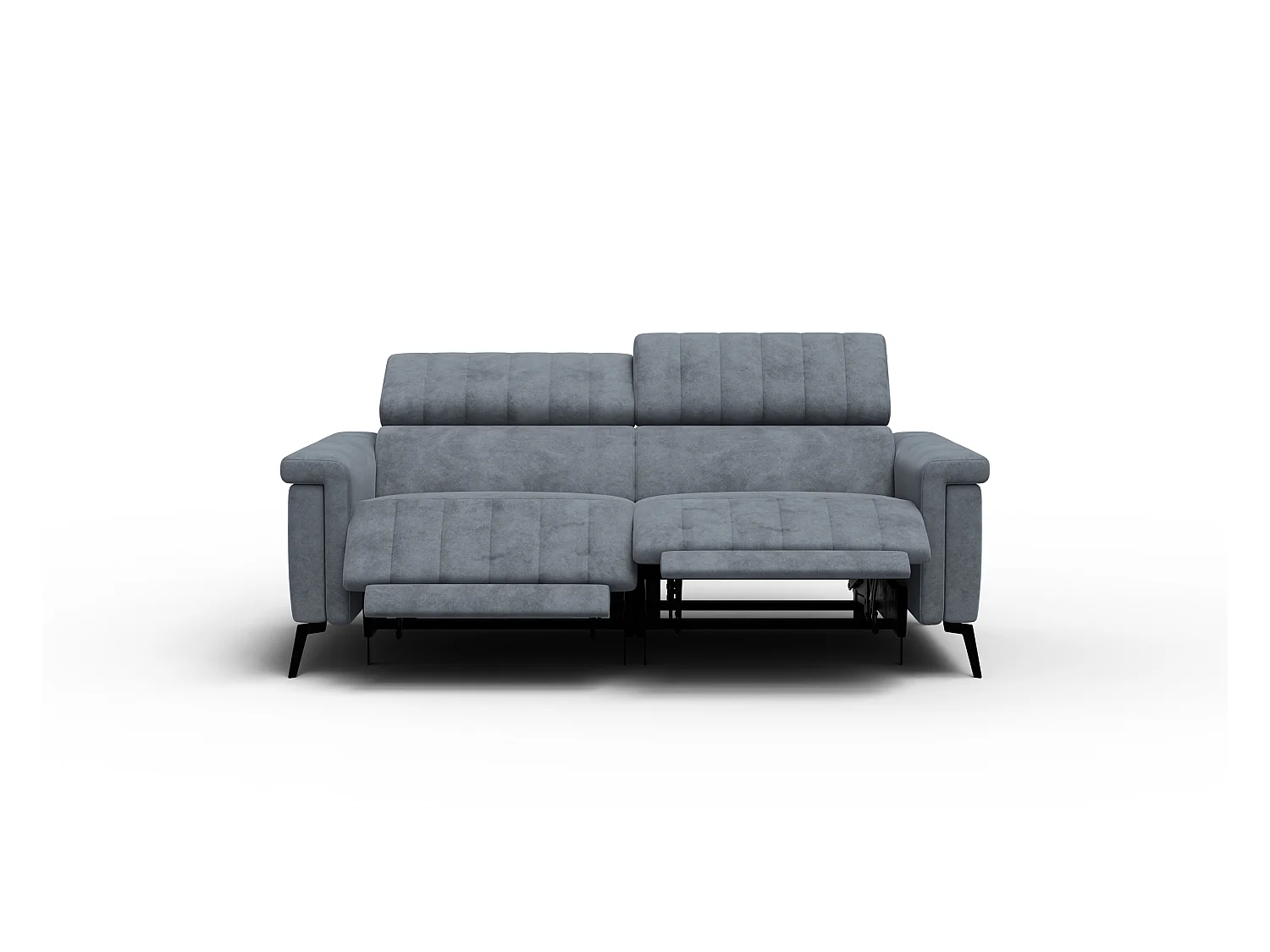 Canapé relax 3 places NORDEL, tissu gris foncé