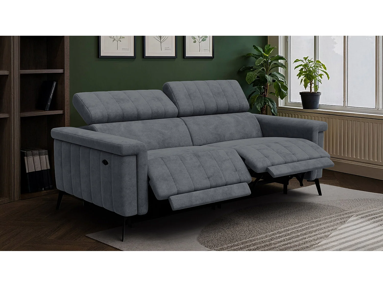 Relaxsofa 3-Sitzer NORDEL, dunkelgrau