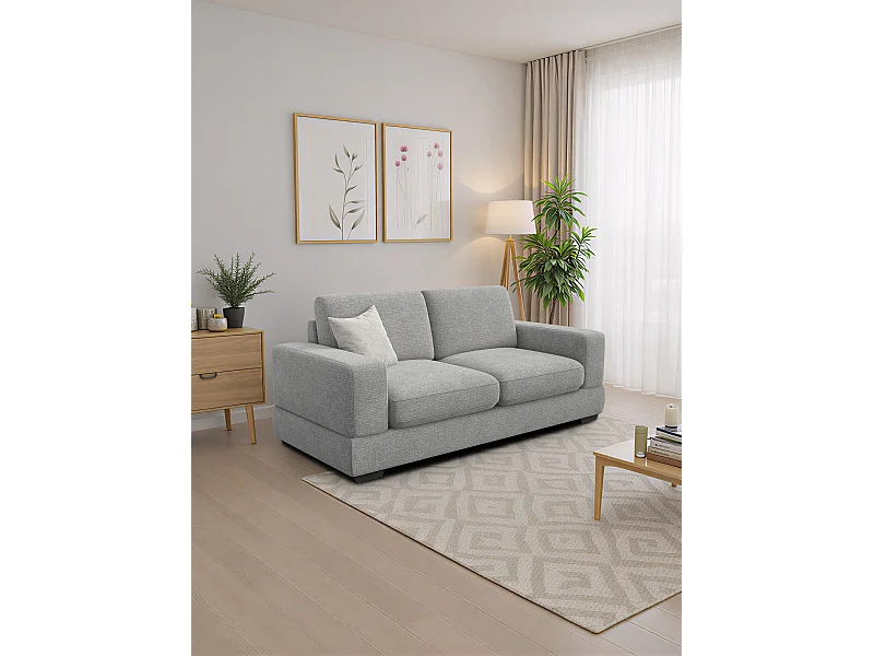 Canapé 3 places OTTO, tissu gris