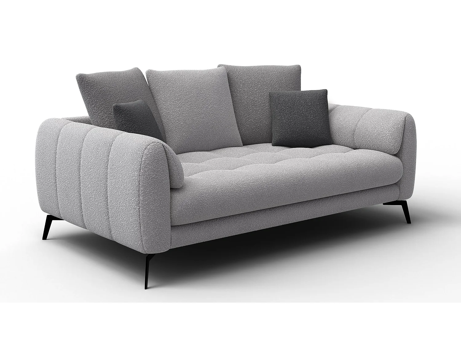 Sofa 2,5-Sitzer CALME, hellgrau und dunkelgrau