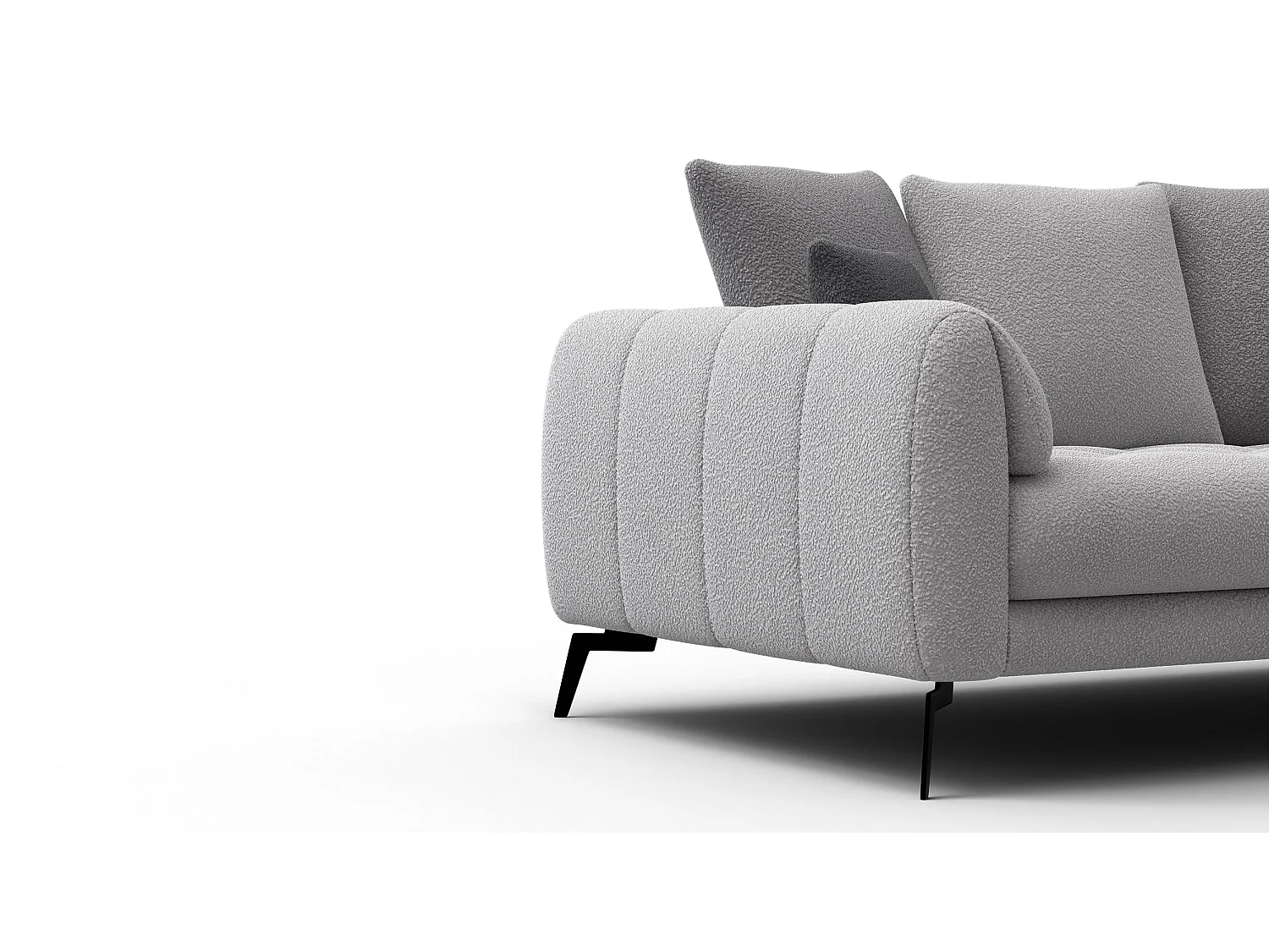 Sofa 2,5-Sitzer CALME, hellgrau und dunkelgrau