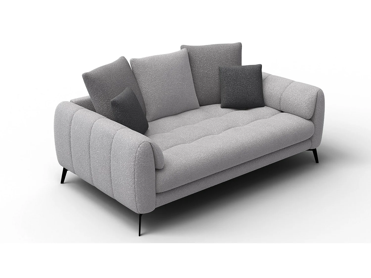 Sofa 2,5-Sitzer CALME, hellgrau und dunkelgrau