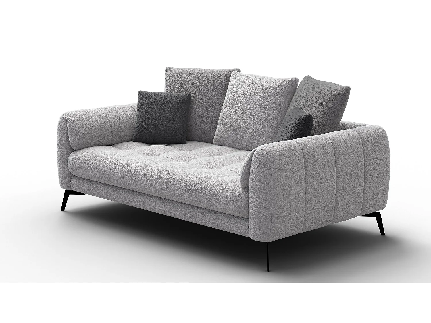 Sofa 2,5-Sitzer CALME, hellgrau und dunkelgrau