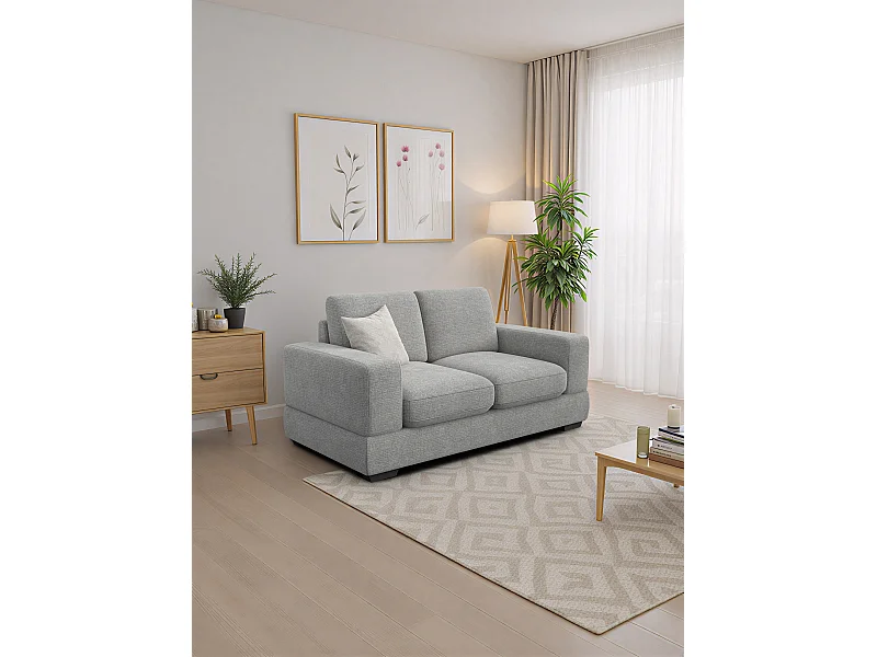 Canapé 2 places OTTO, tissu gris