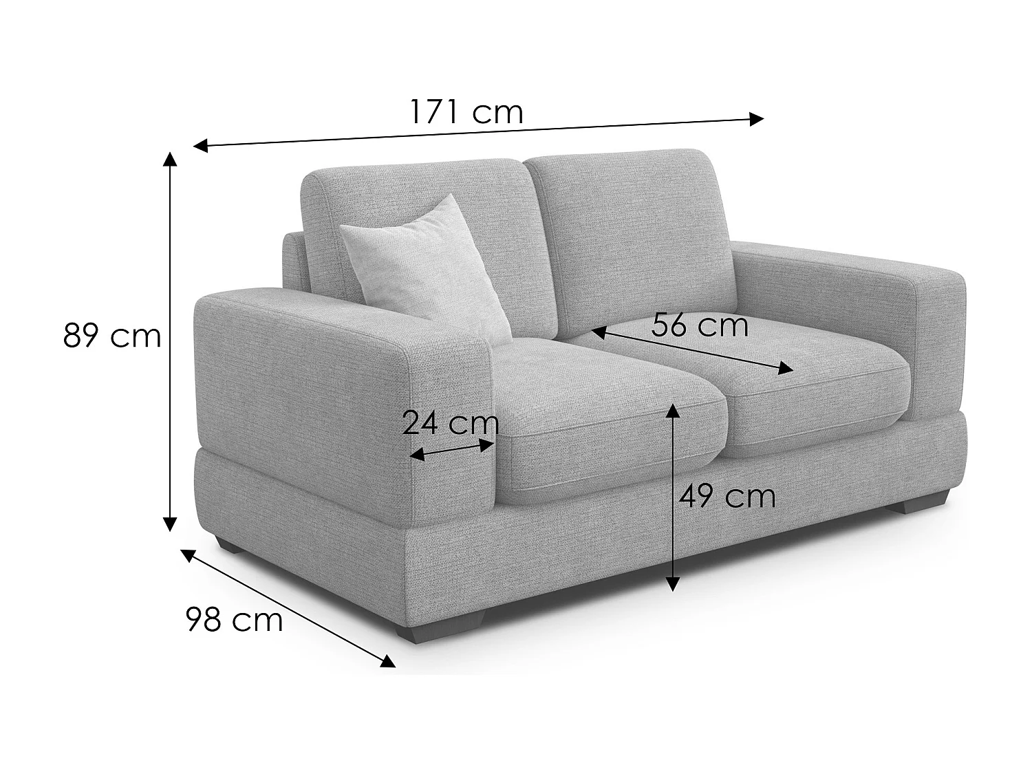 Sofa 2-Sitzer OTTO, grau