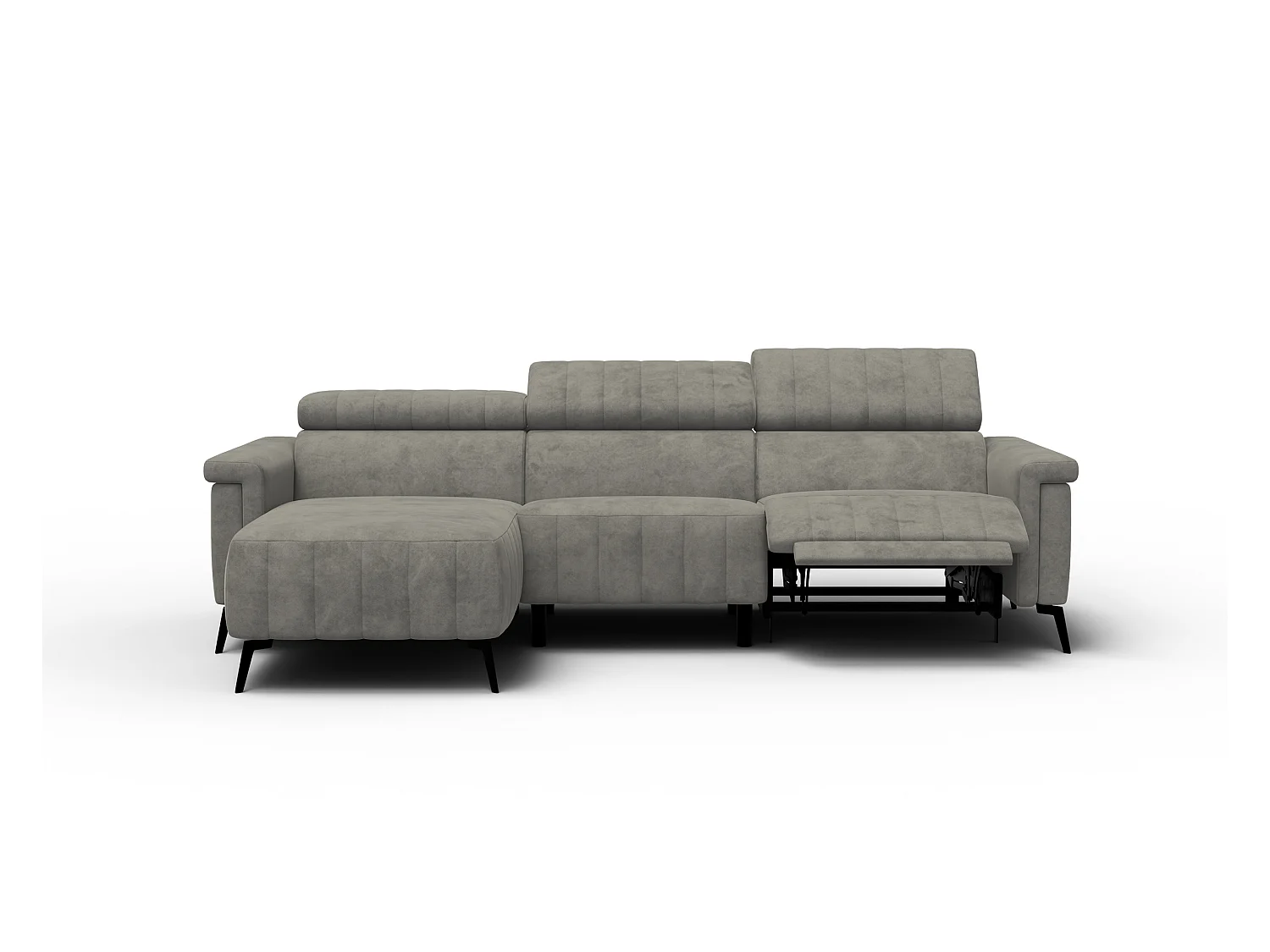 Canapé d'angle 4 places NORDEL, tissu taupe