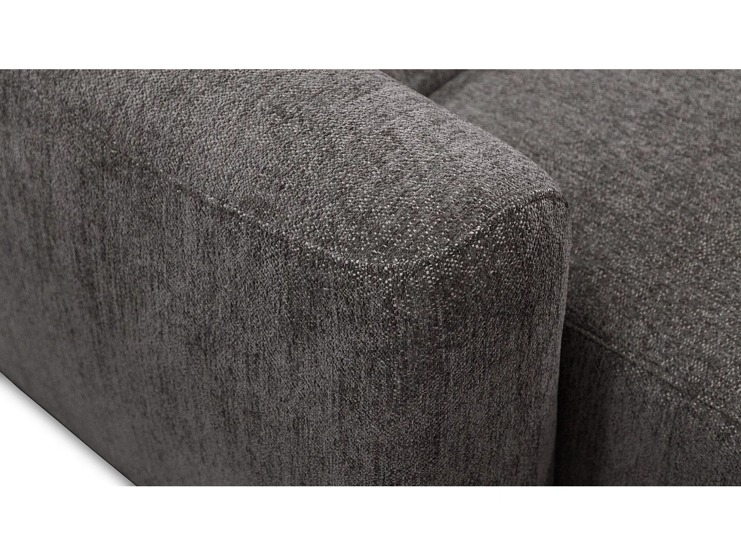 Canapé d'angle 4 places NERO, tissu gris foncé