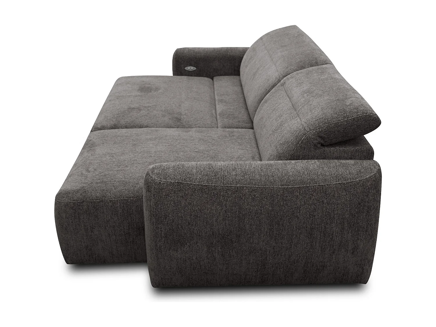 Ecksofa 4-Sitzer rechts NERO, dunkelgrau