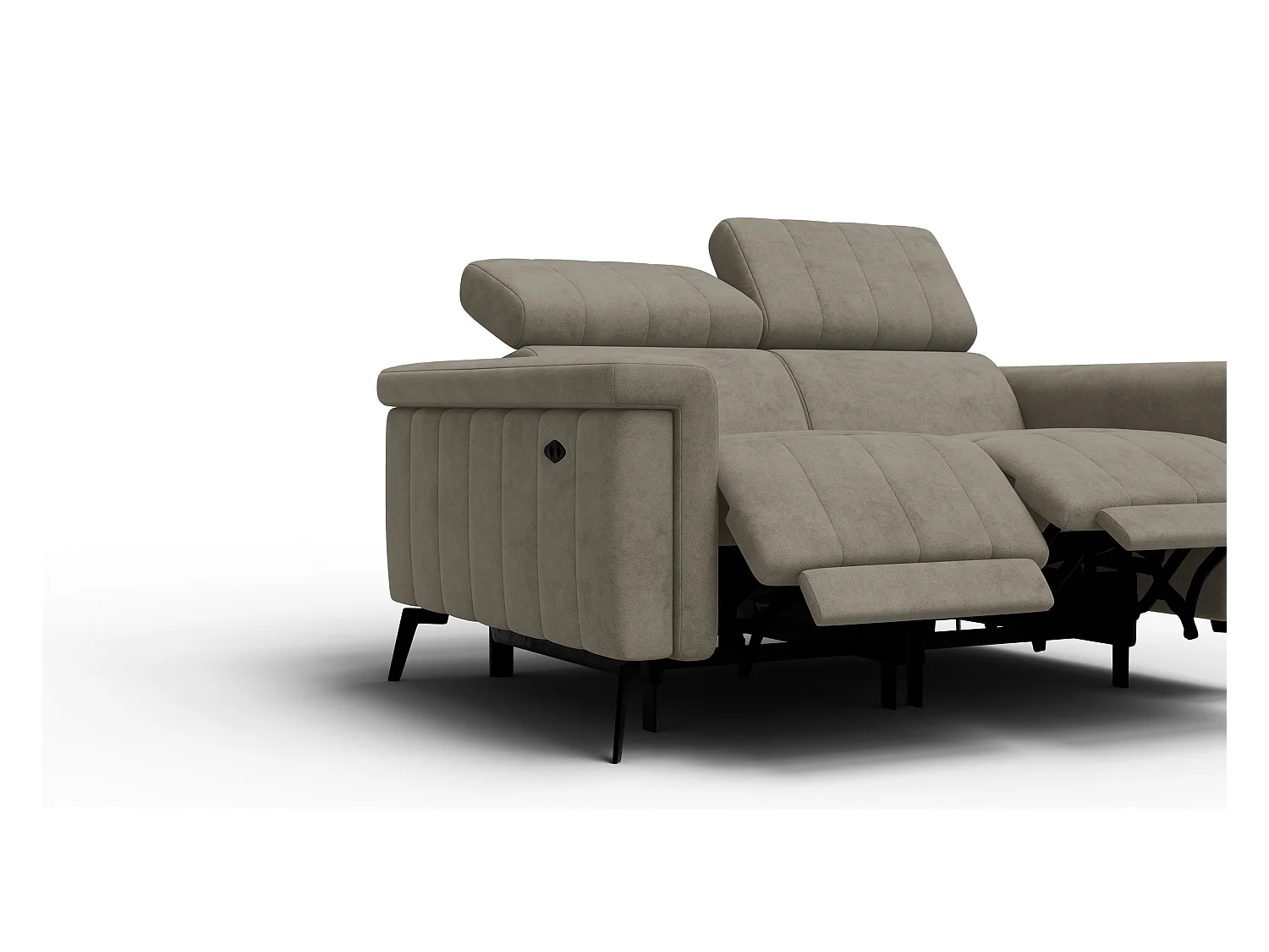 Canapé relax 2 places NORDEL, tissu beige foncé