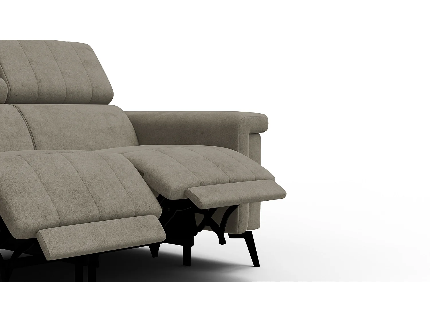 Canapé relax 2 places NORDEL, tissu beige foncé