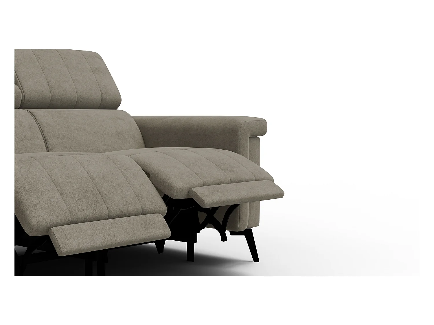 Canapé relax 2 places NORDEL, tissu beige foncé
