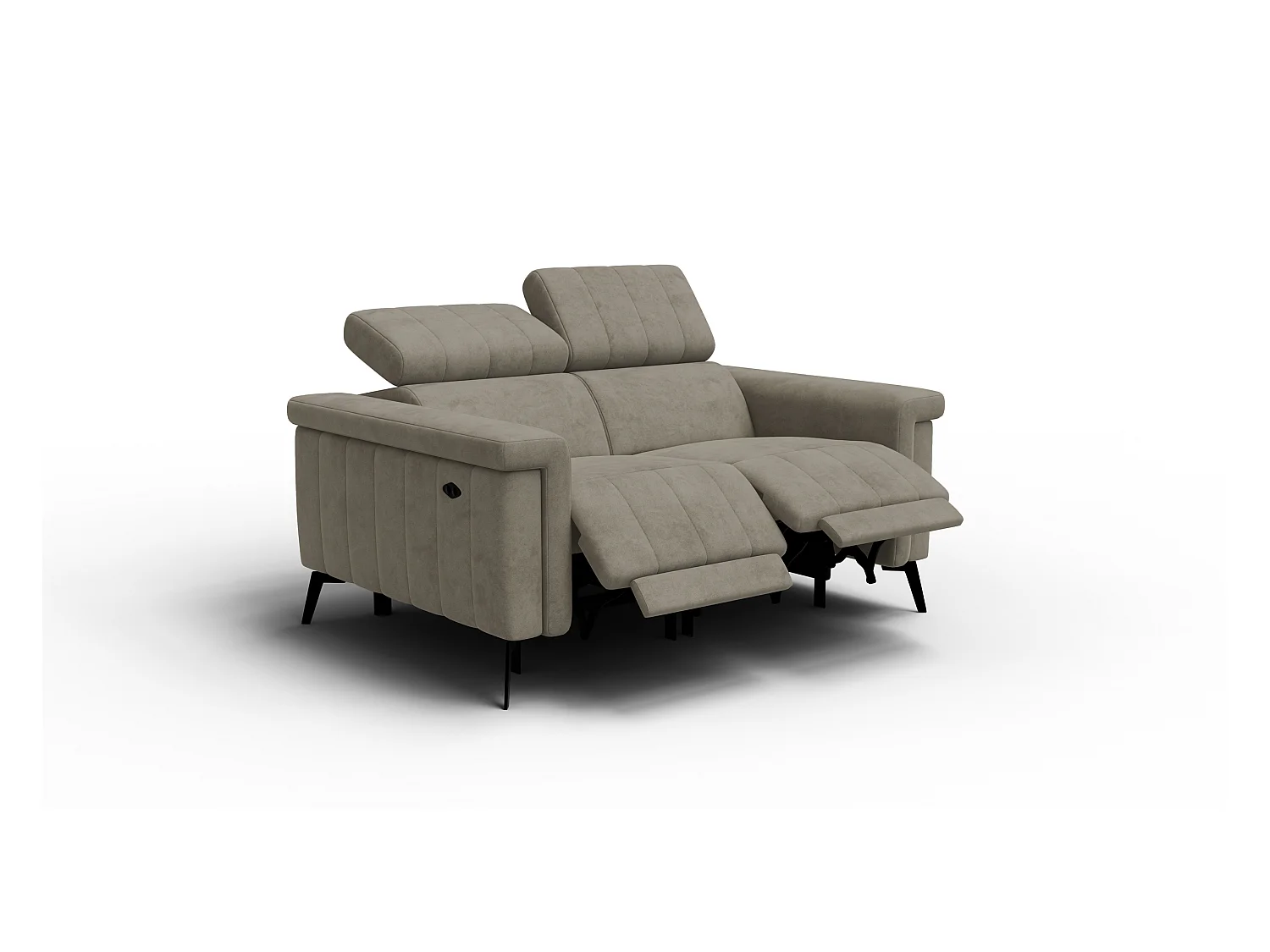 Canapé relax 2 places NORDEL, tissu beige foncé