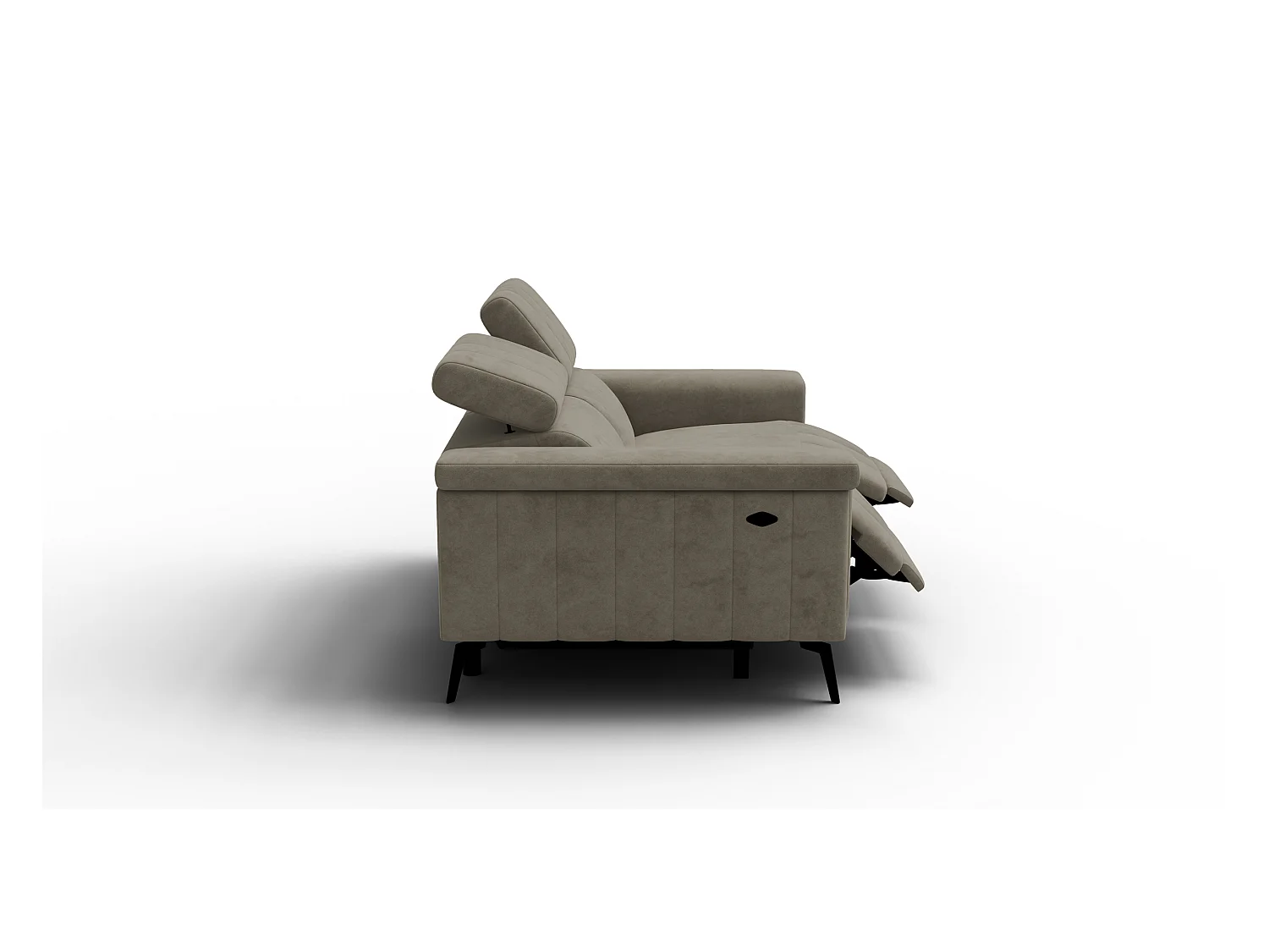 Canapé relax 2 places NORDEL, tissu beige foncé