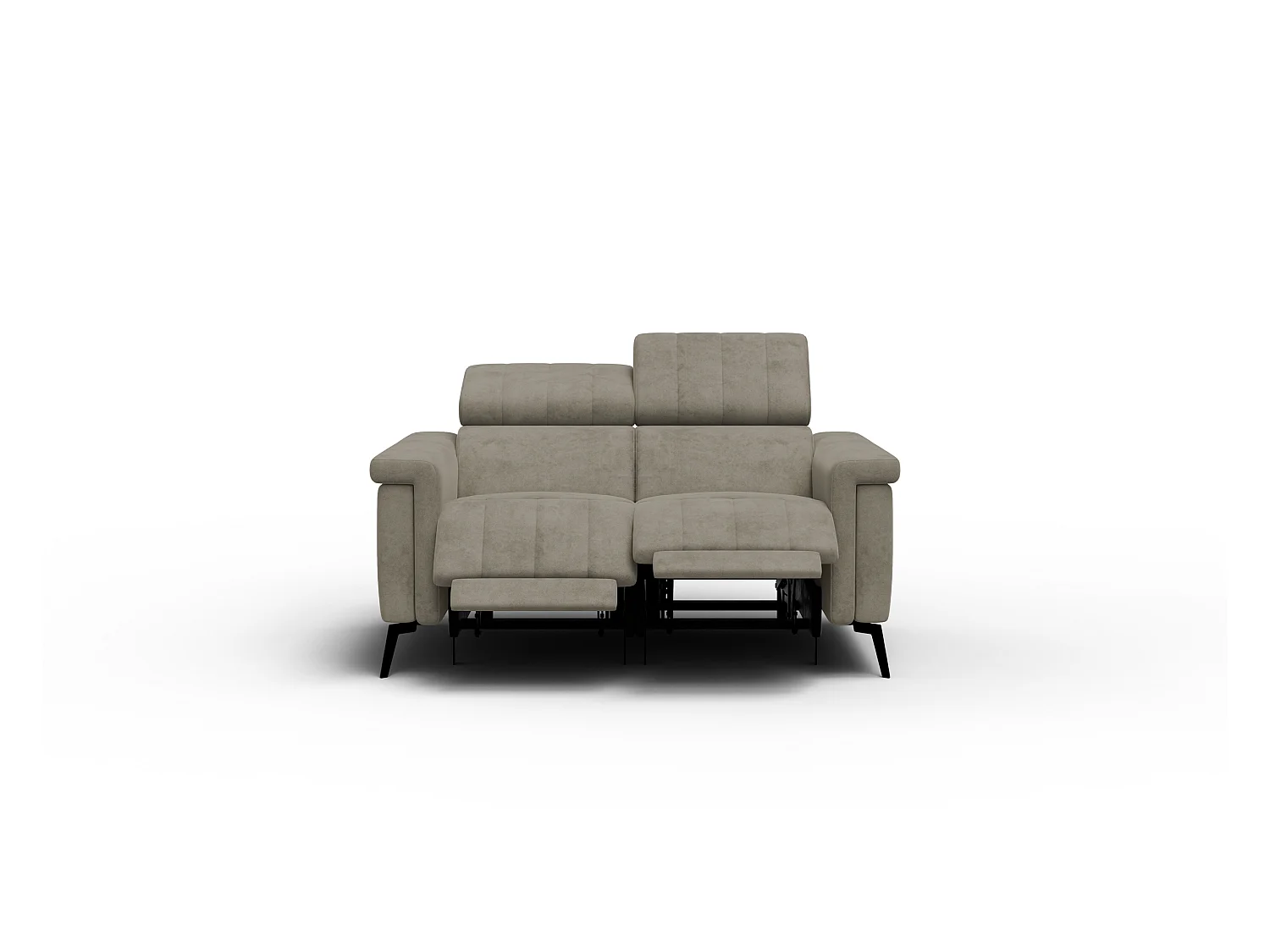 Canapé relax 2 places NORDEL, tissu beige foncé