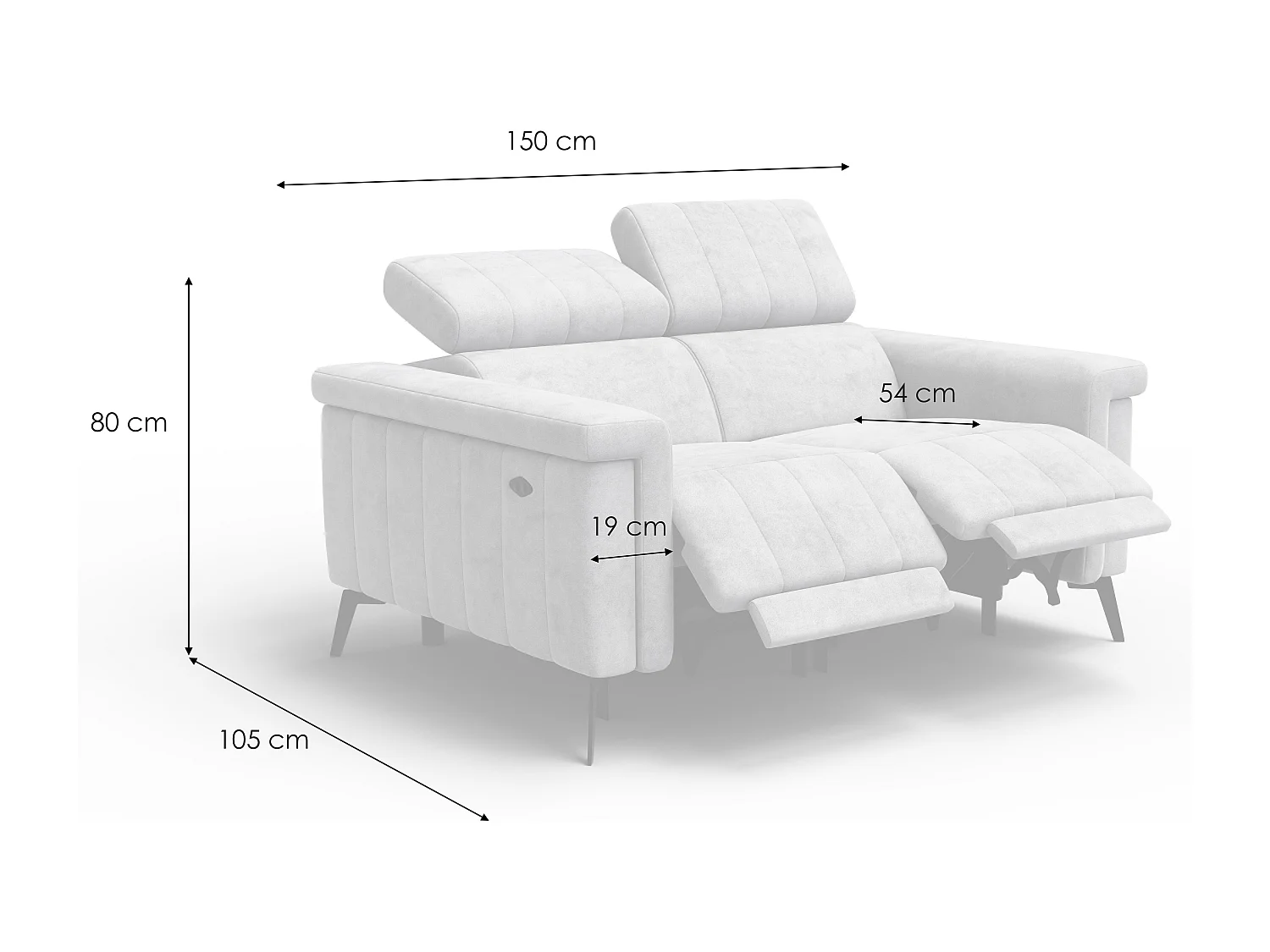 Relaxsofa 2-Sitzer NORDEL, dunkles beige
