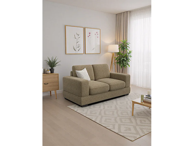 Canapé 2 places OTTO, tissu taupe