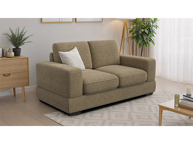 Canapé 2 places OTTO, tissu taupe