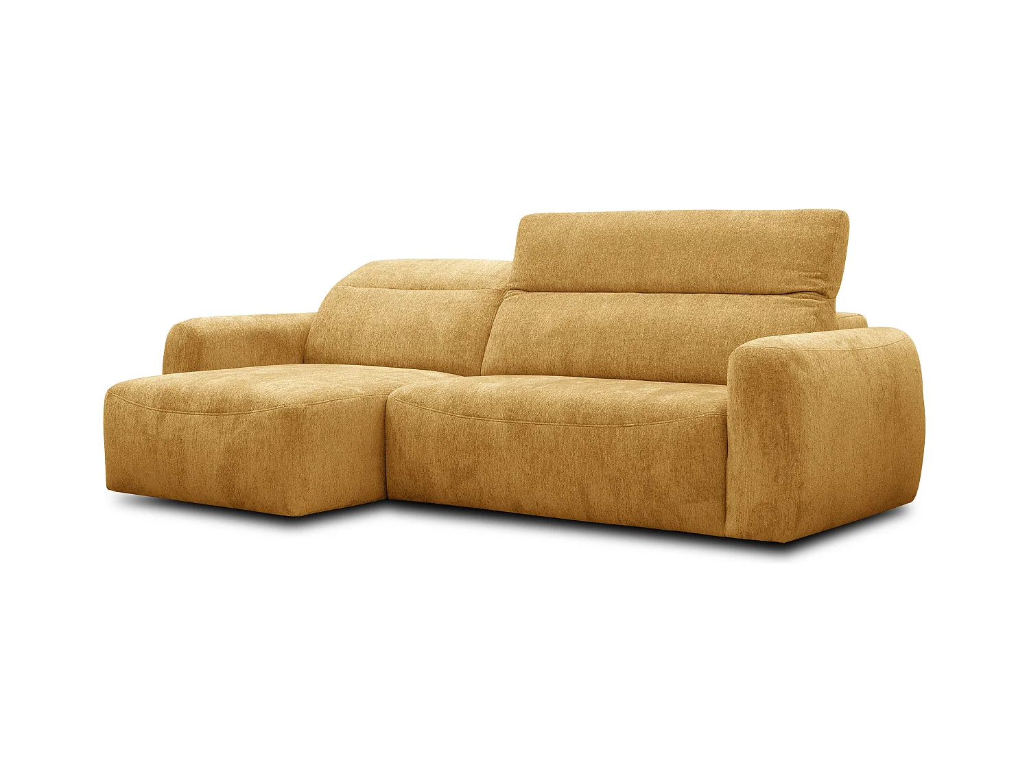 Canapé d'angle 4 places NERO, tissu jaune