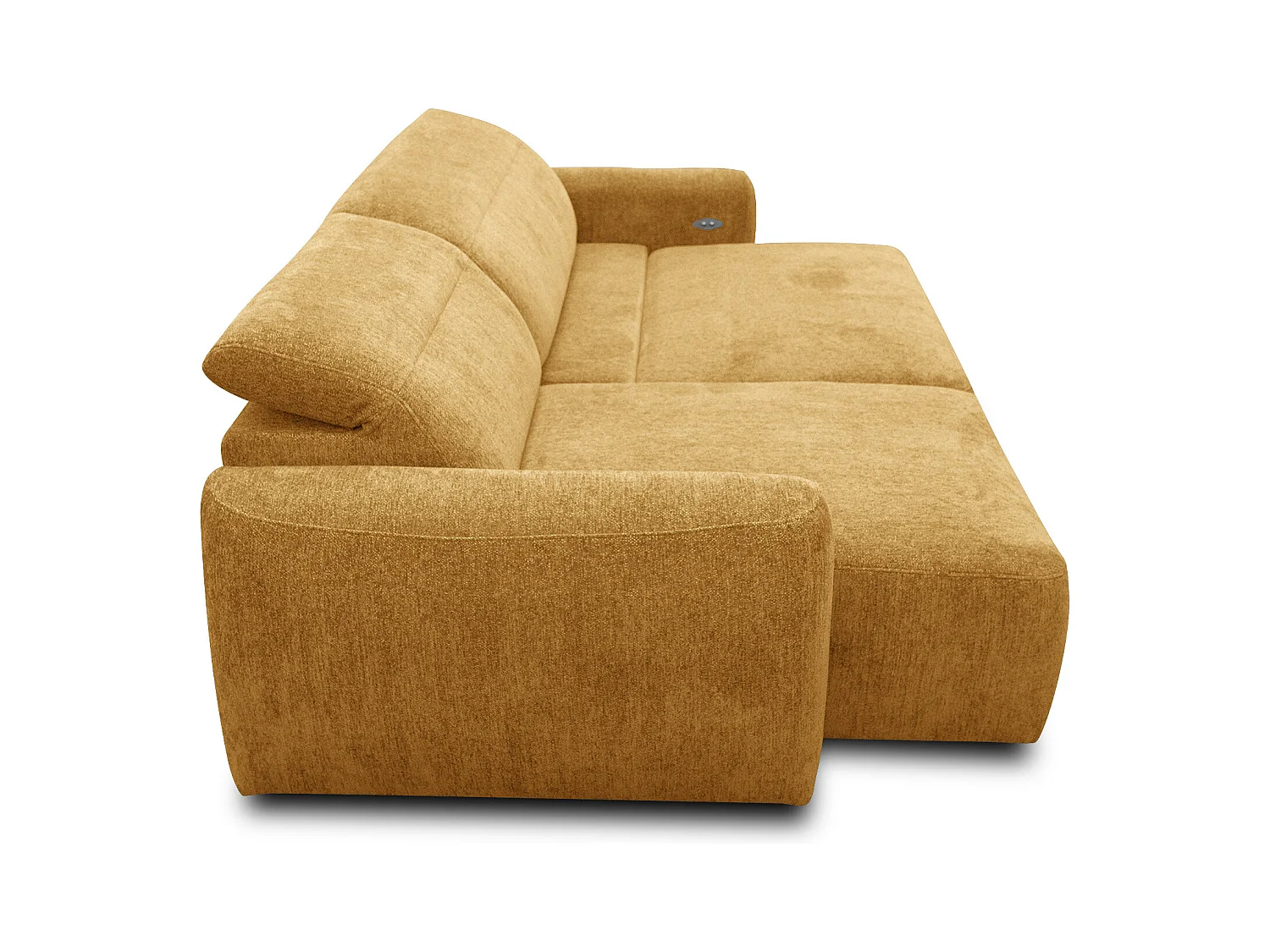 Canapé d'angle 4 places NERO, tissu jaune