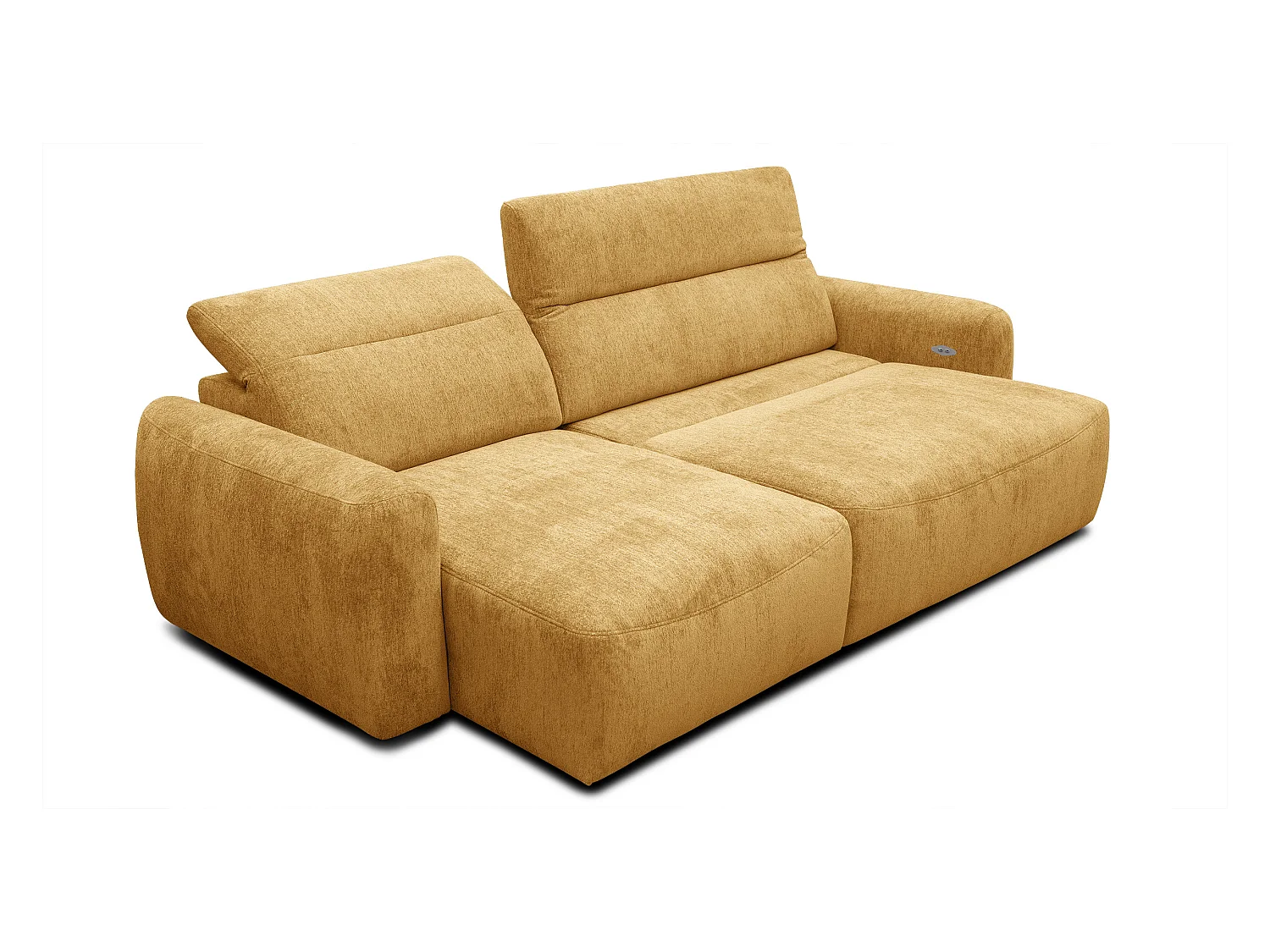 Canapé d'angle 4 places NERO, tissu jaune