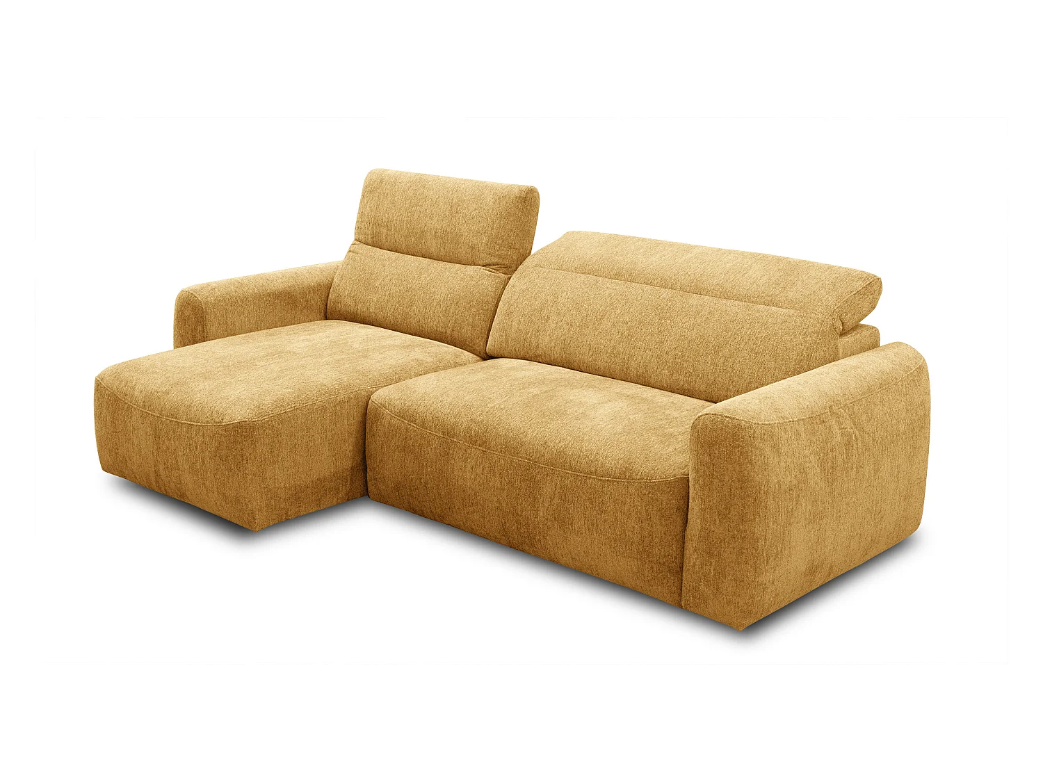 Canapé d'angle 4 places NERO, tissu jaune
