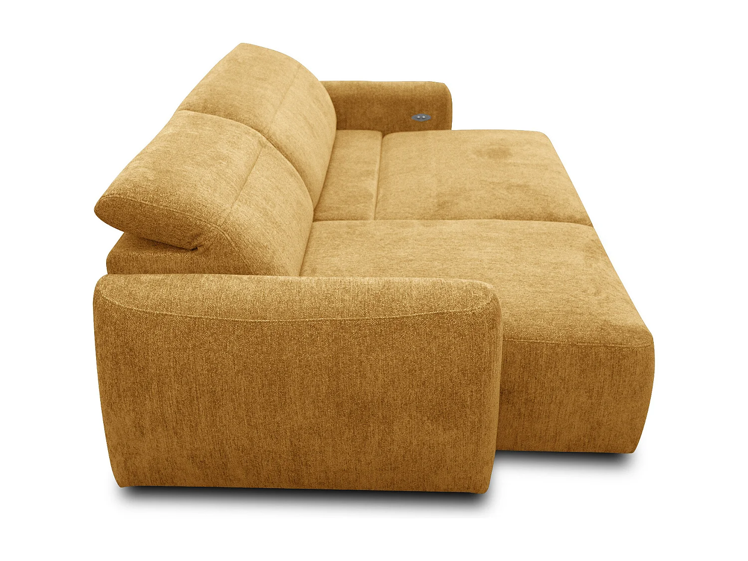 Ecksofa 4-Sitzer links NERO, gelb