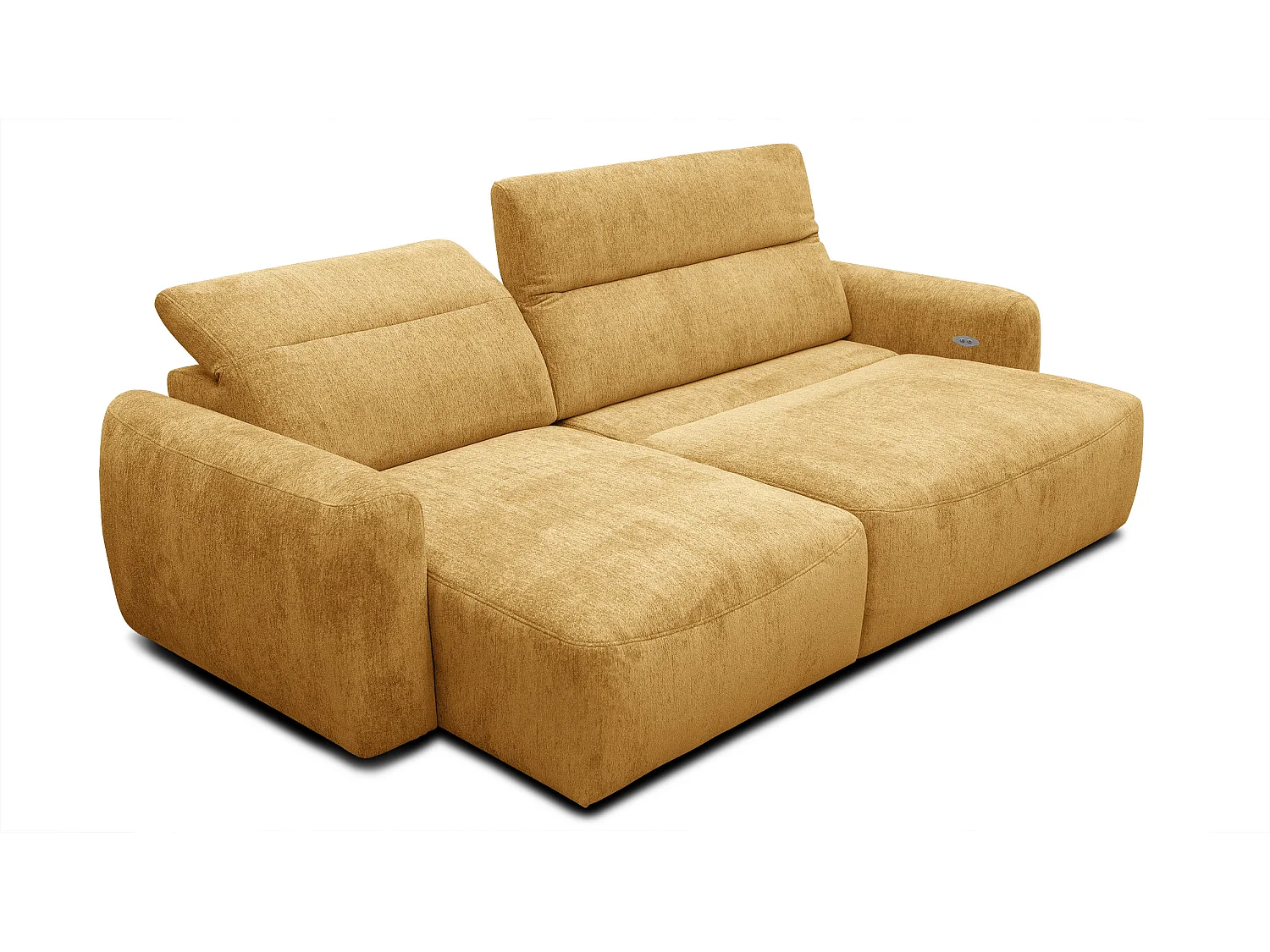 Ecksofa 4-Sitzer links NERO, gelb