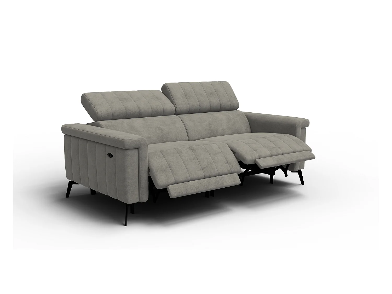 Canapé relax 3 places NORDEL, tissu taupe