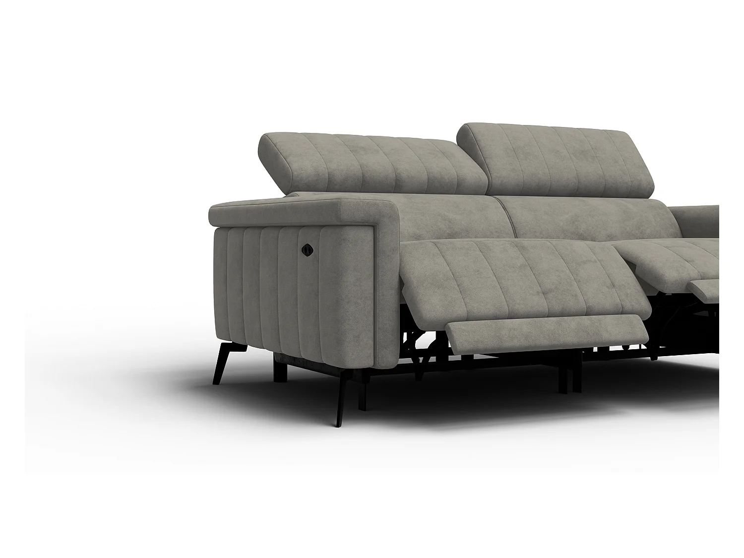 Canapé relax 3 places NORDEL, tissu taupe