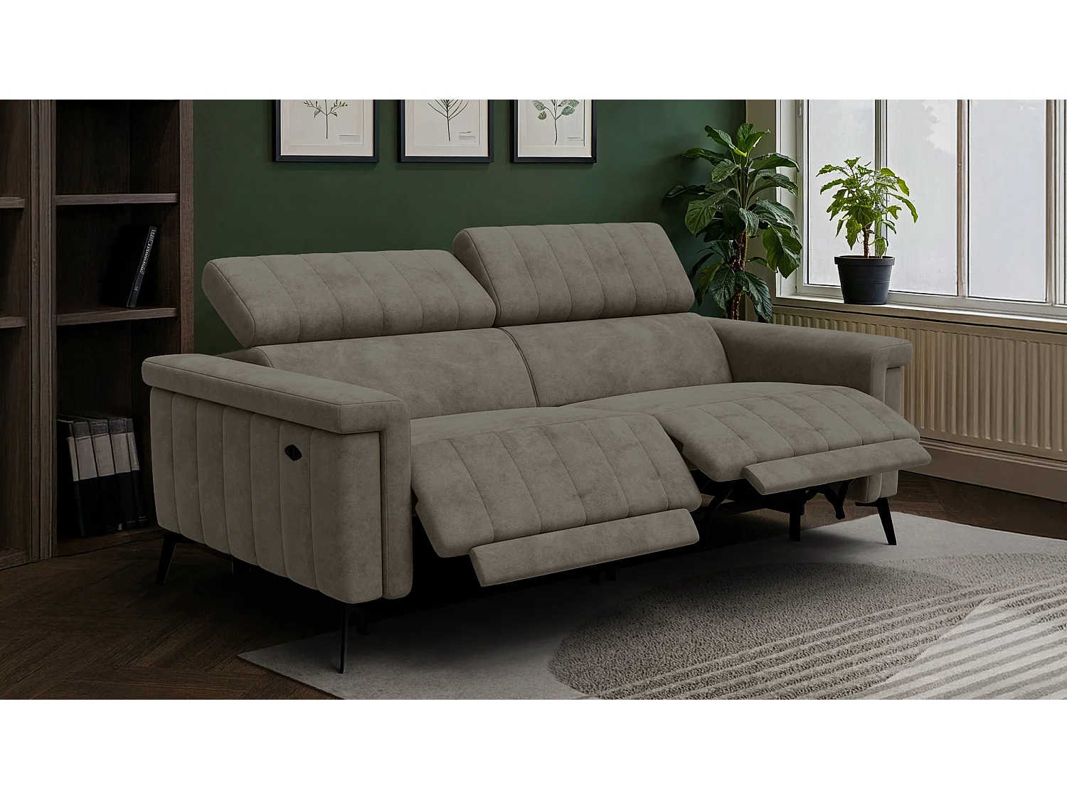 Relaxsofa 3-Sitzer NORDEL, taupe
