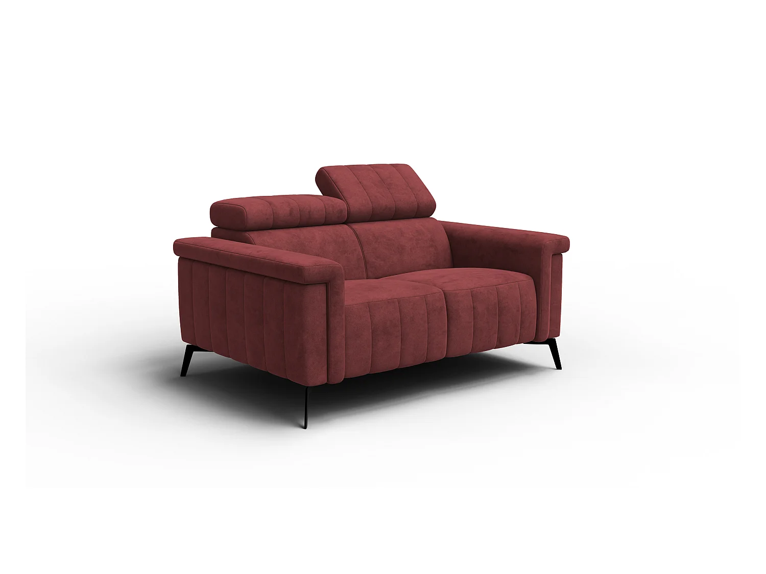 Canapé 2 places NORDEL, tissu bordeaux