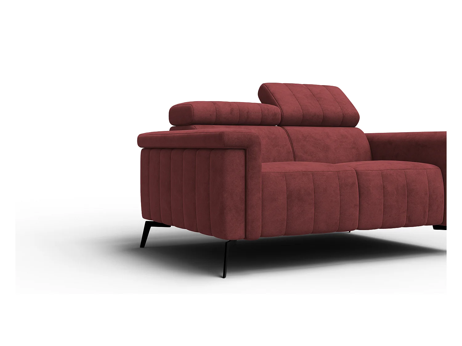 Canapé 2 places NORDEL, tissu bordeaux