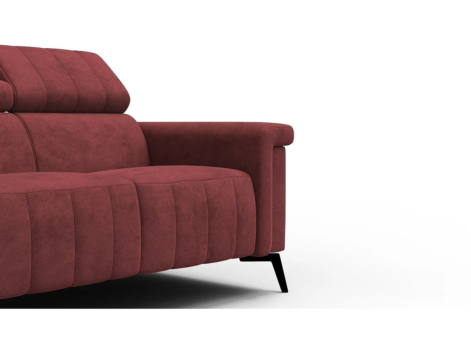 Canapé 2 places NORDEL, tissu bordeaux