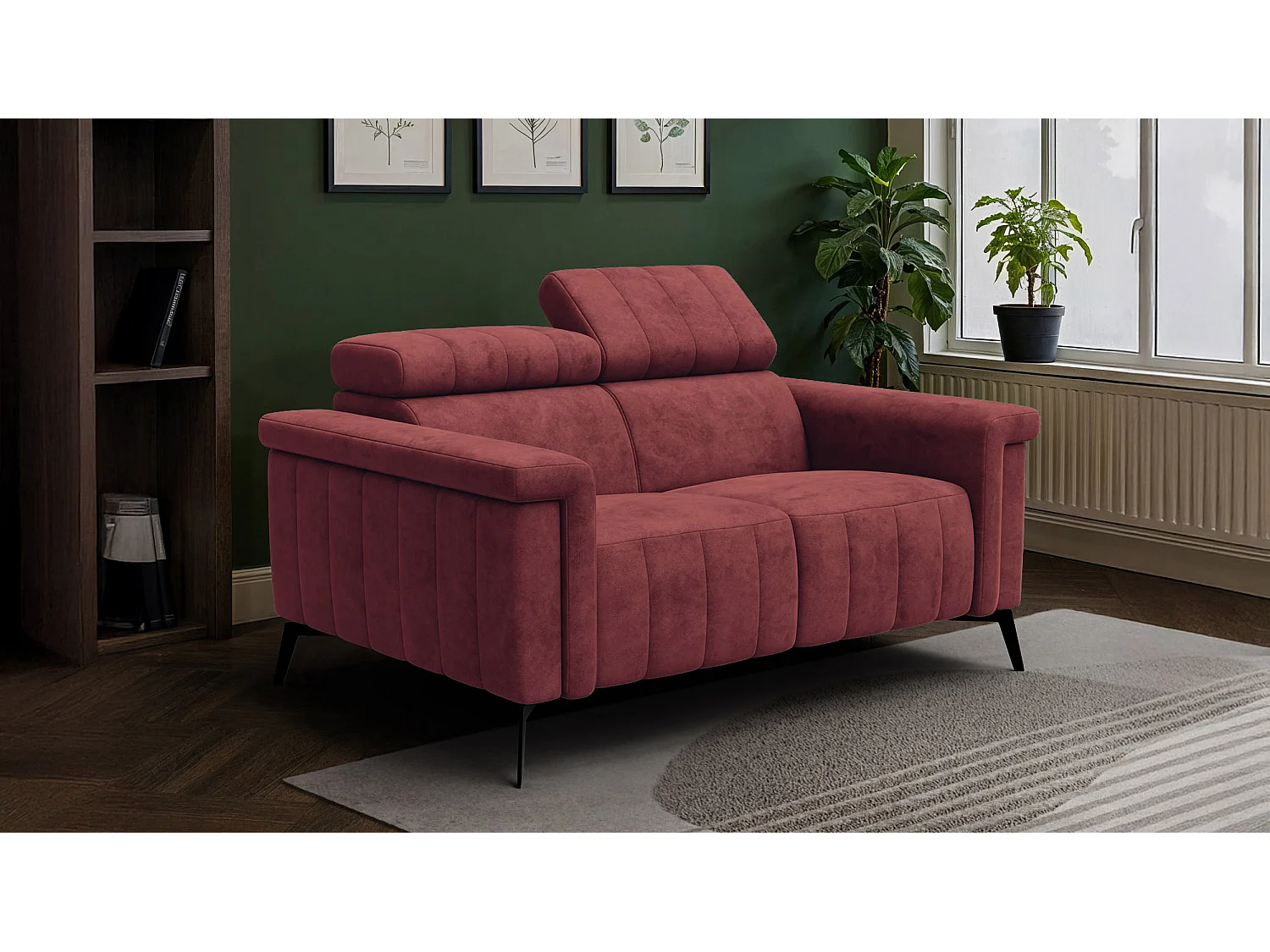 Sofa 2-Sitzer NORDEL, bordeaux