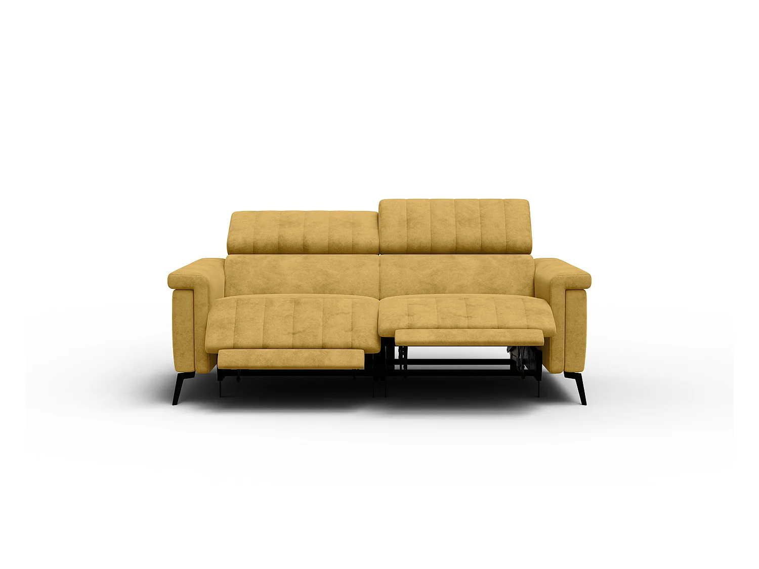 Canapé relax 3 places NORDEL, tissu moutarde