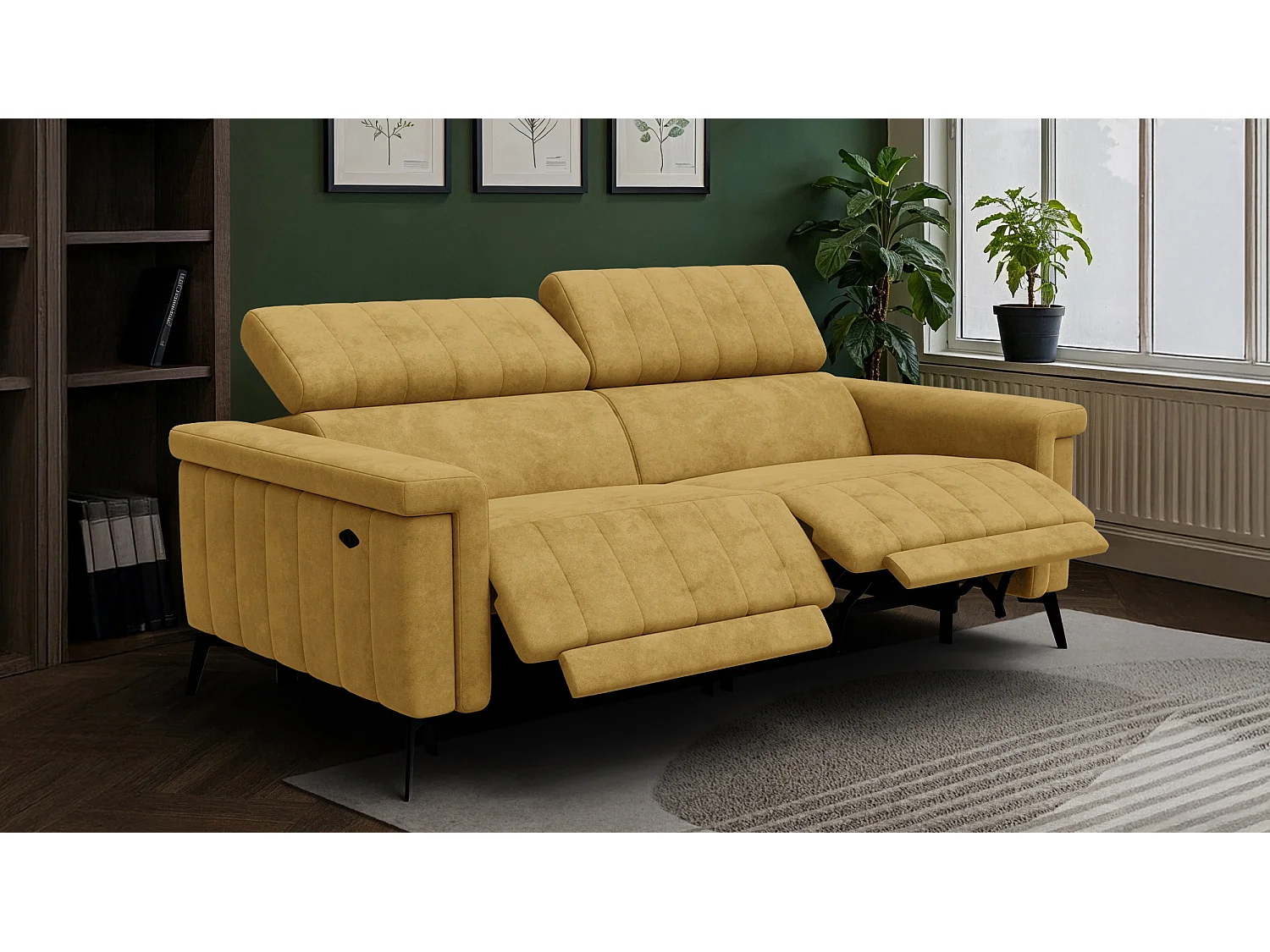 Relaxsofa 3-Sitzer NORDEL, senfgelb