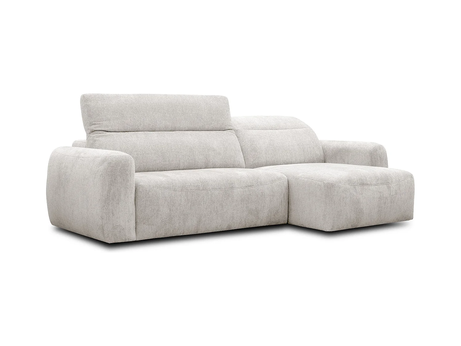 Canapé d'angle 4 places NERO, tissu ecru