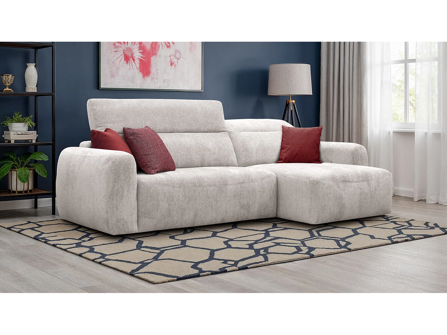 Ecksofa 4-Sitzer rechts NERO, ecru