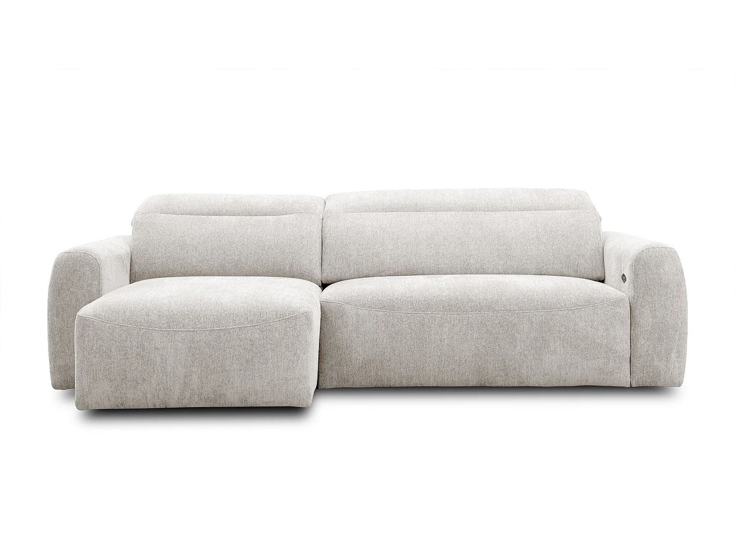 Ecksofa 4-Sitzer links NERO, ecru