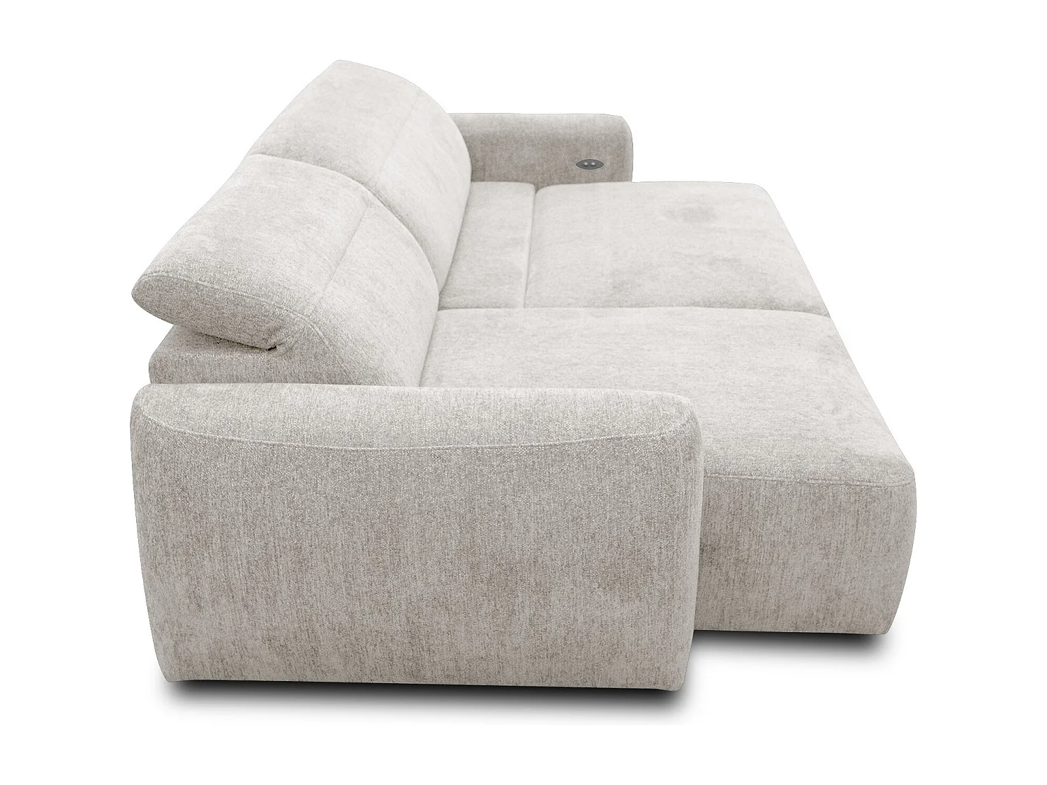 Ecksofa 4-Sitzer links NERO, ecru