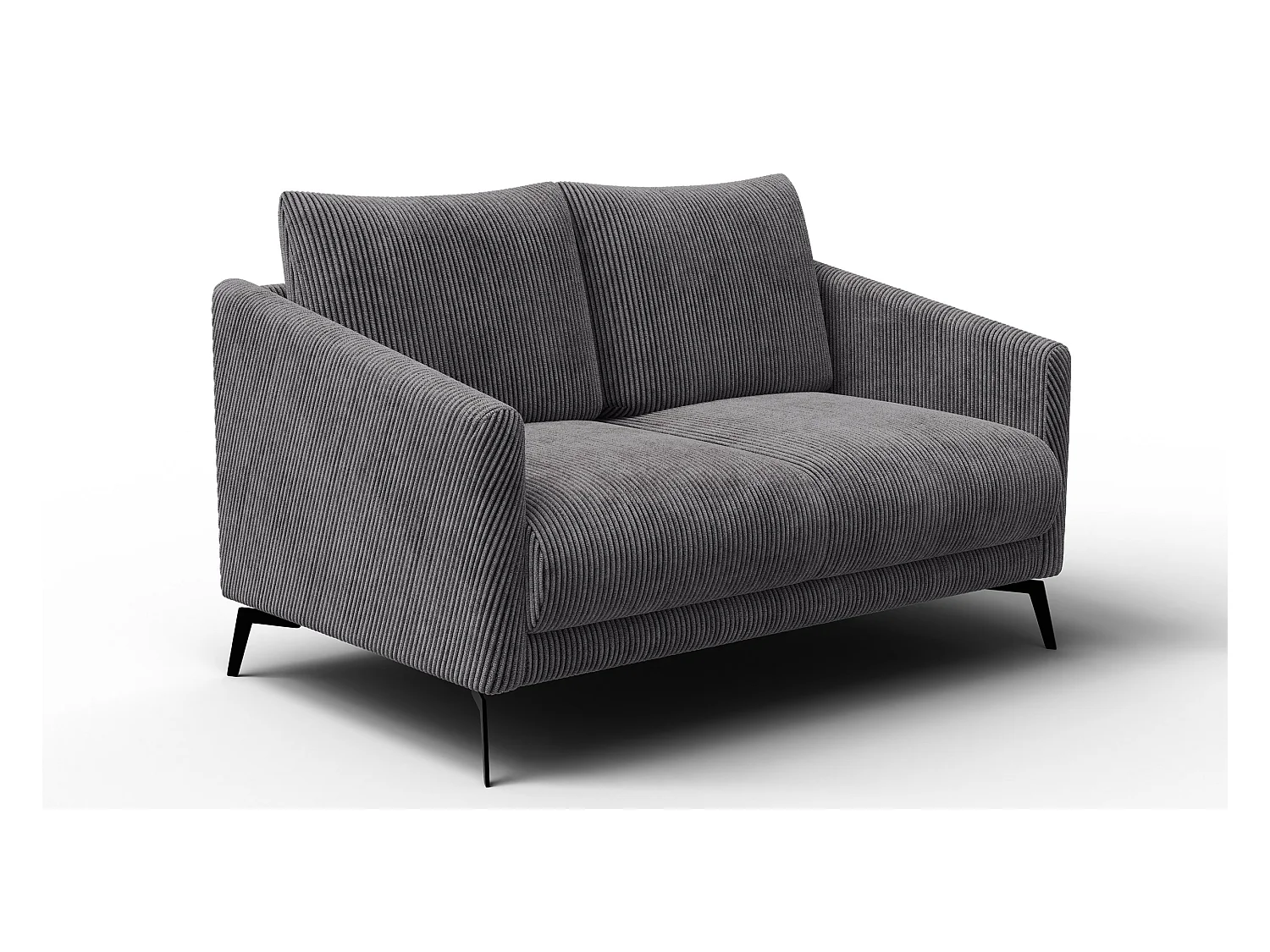 Canapé 2 places VILT, tissu gris foncé