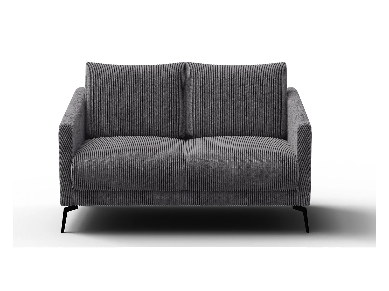 Canapé 2 places VILT, tissu gris foncé