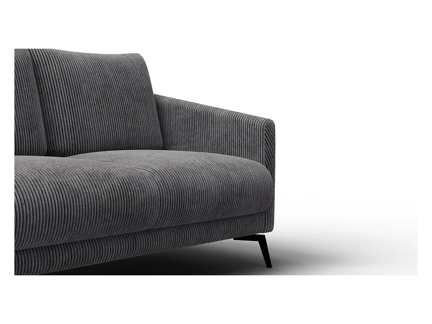 Canapé 2 places VILT, tissu gris foncé