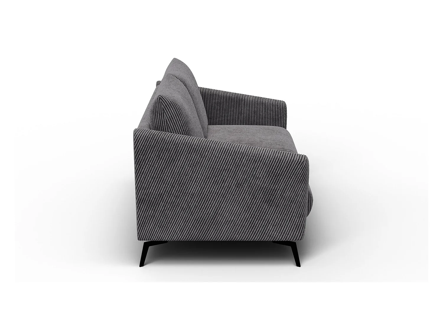 Canapé 2 places VILT, tissu gris foncé