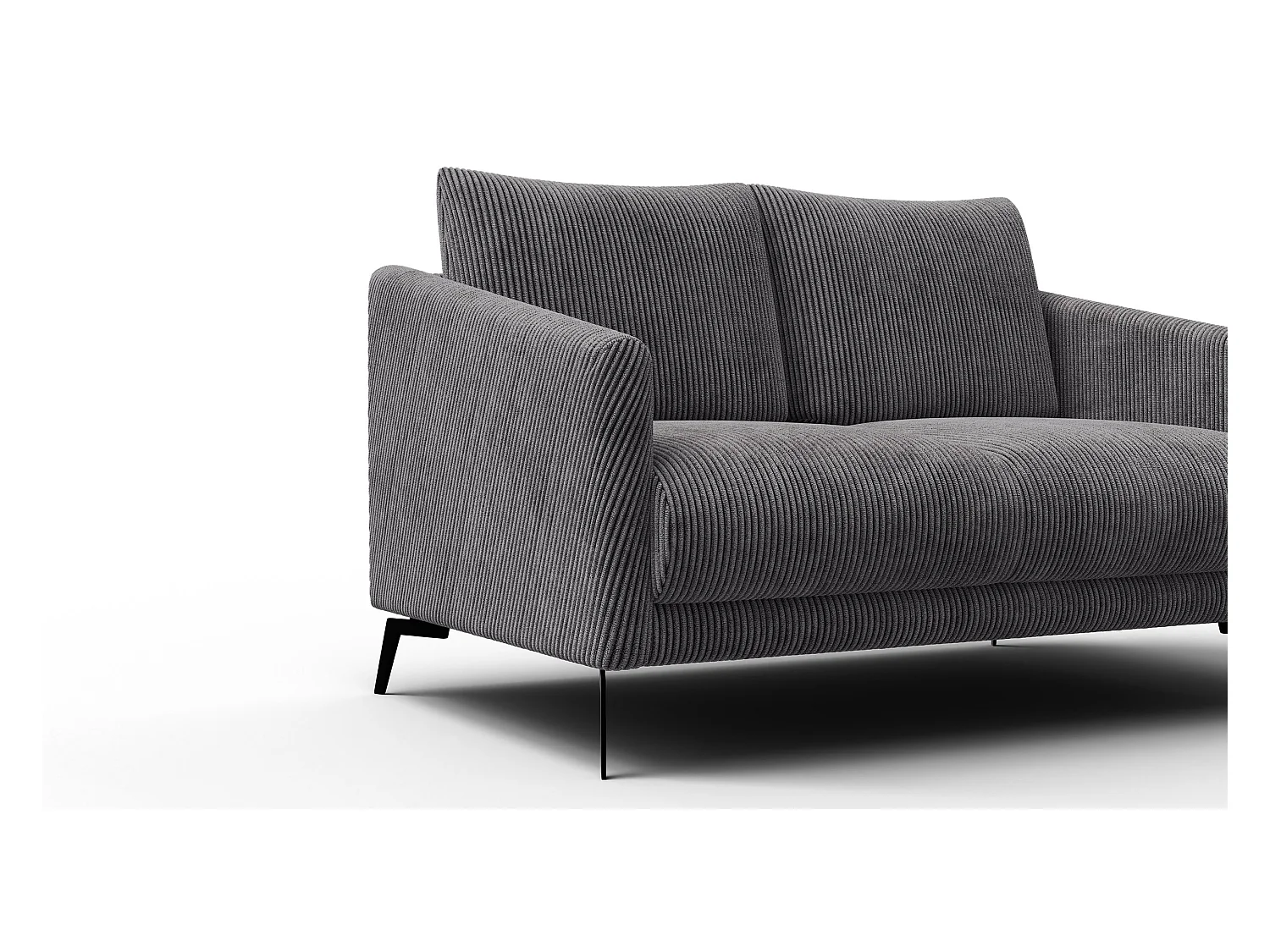Canapé 2 places VILT, tissu gris foncé