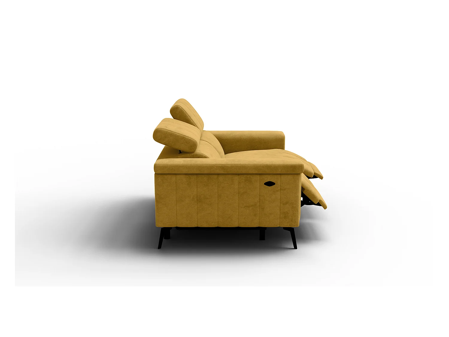 Canapé relax 2 places NORDEL, tissu moutarde