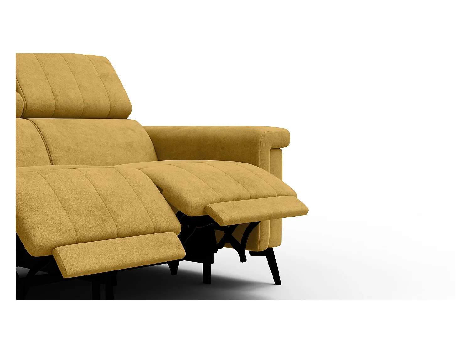 Canapé relax 2 places NORDEL, tissu moutarde